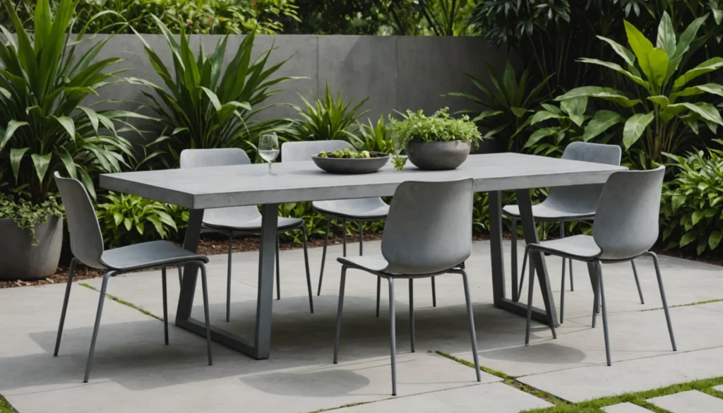fabriquer table béton extérieur