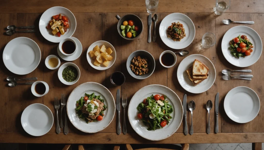 manger sur une table en bois sans nappe