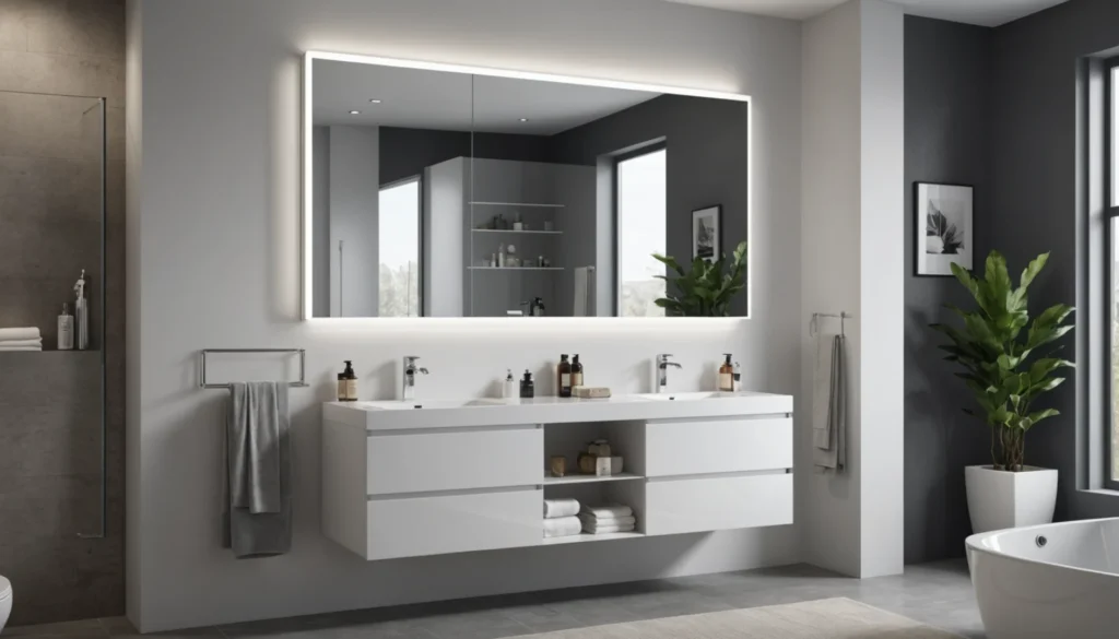 armoire de salle de bain avec miroir 120 cm