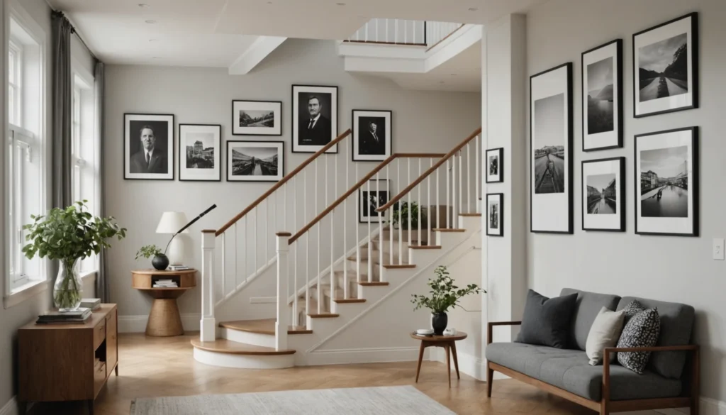 accrocher des photos dans la cage d’escalier
